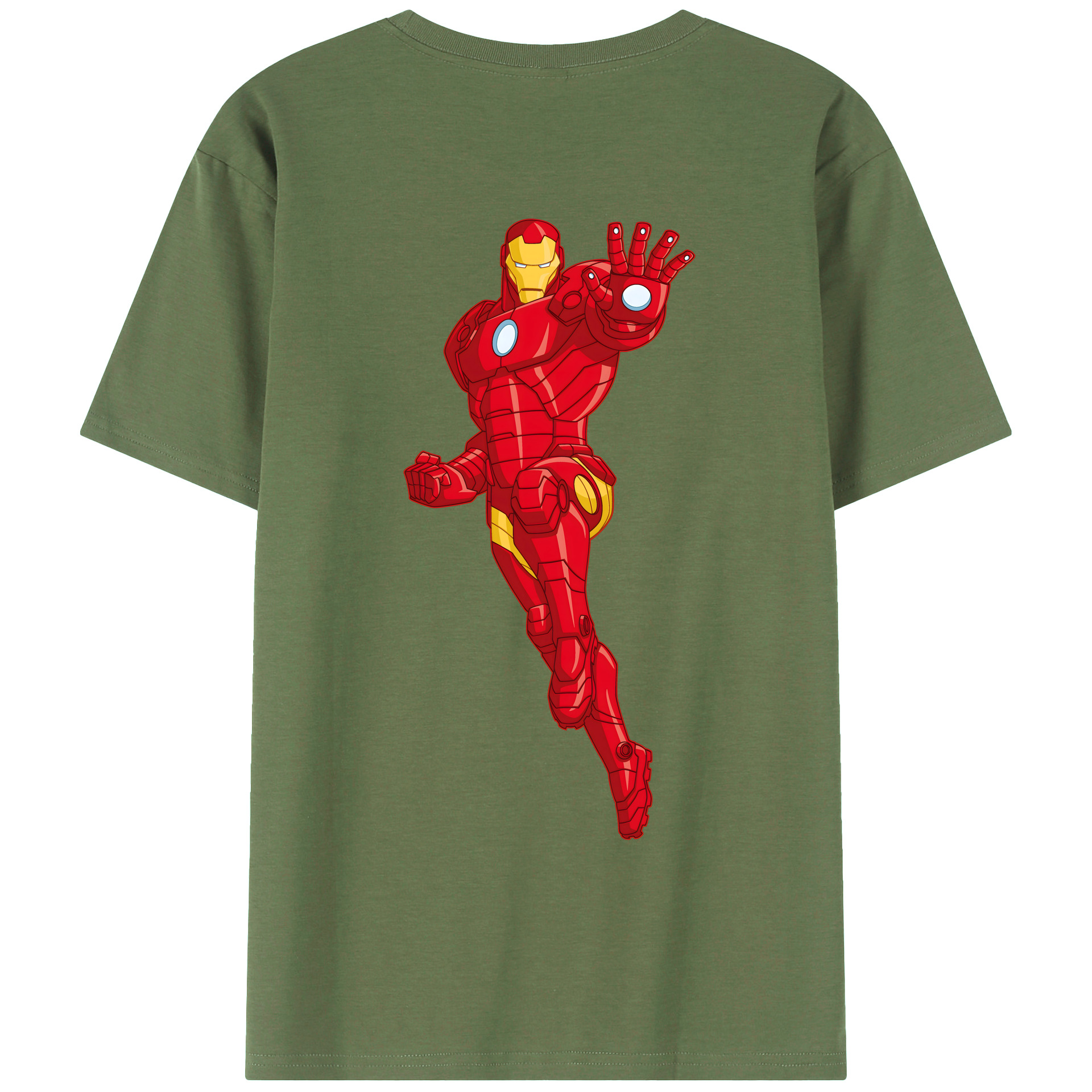 （画像用） アベンジャーズ The Avengers 綿100％ メンズ半袖Tシャツ（バックプリント） 通気性